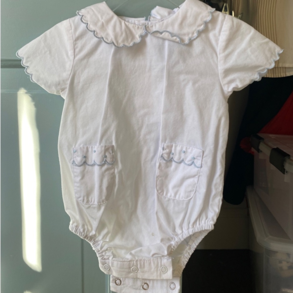 ‘Bella Bliss’ Embroidered Bubble Onesie - 3M